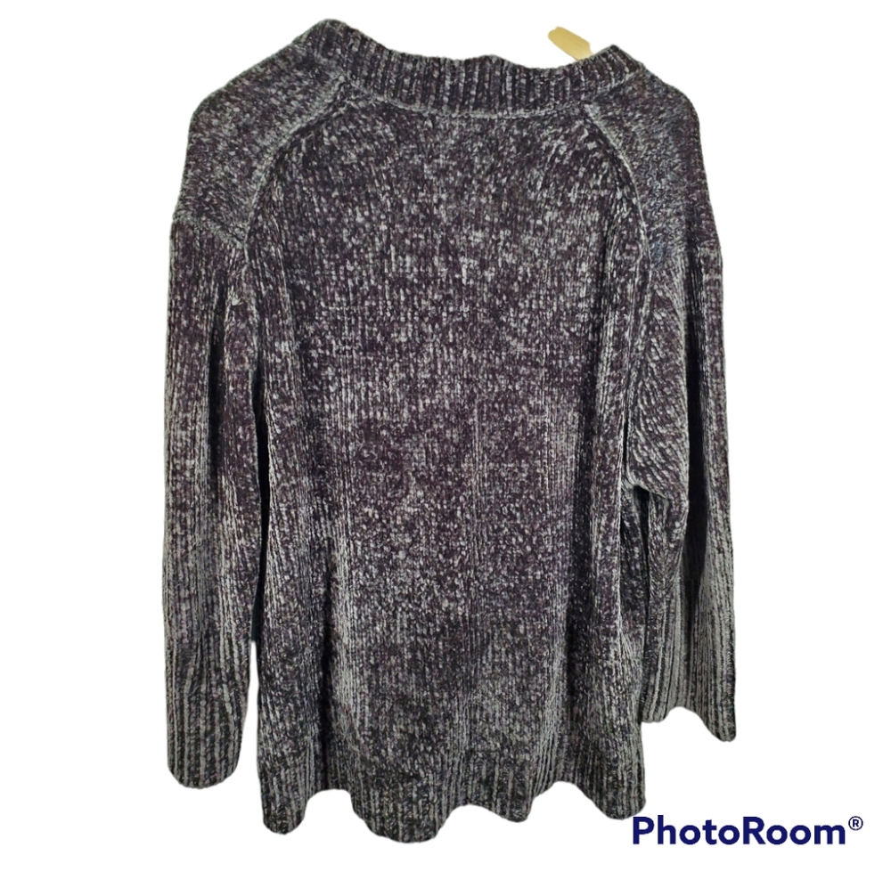 COPY! Zara Knit Sweater Pullover V Neck Black Super Soft Oversized S - Picture 2 of 3